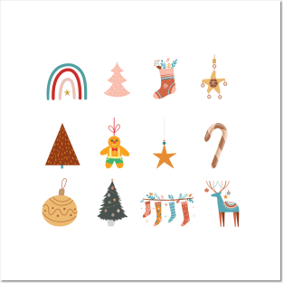 cute holiday christmas season sticker pack Posters and Art